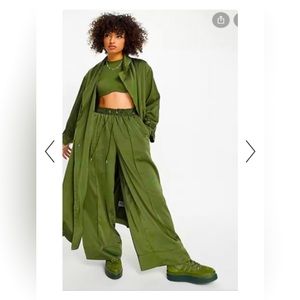 Adidas & Ivy Park Green Satin Jacket and Pants